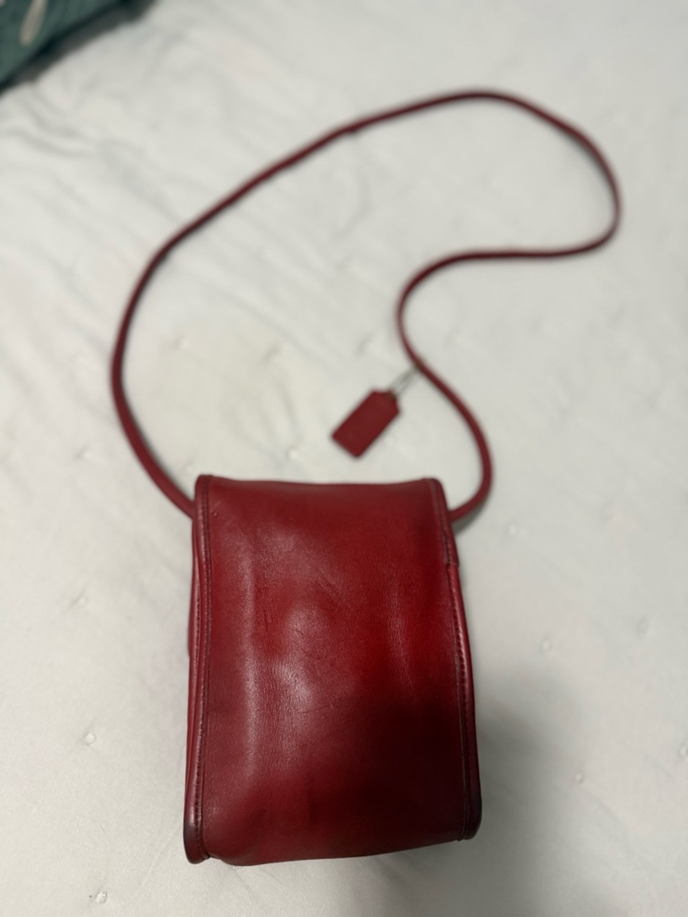 Coach Red Leather Crossbody with Gold Turnlock - Picture 2 of 11